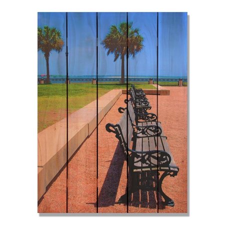 RICKI&APOSS RUGS 28 x 36 in. Tropic Benches Inside & Outside Cedar Wall Art RI890041